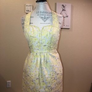 Kimchi Blue Gold, Yellow Jacquard Dress Bridal Shower, Tea Time
